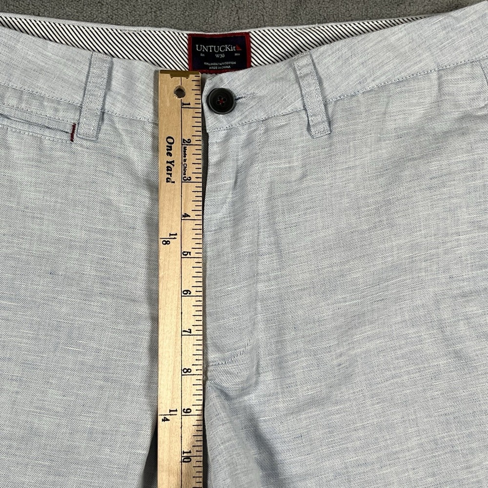 UNTUCKit Shorts Mens 30 Blue St. Julien Linen Blend Chino 9 Inseam Casual Summer - Picture 6 of 9